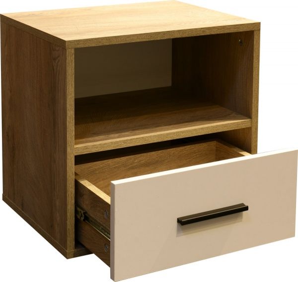 Тумба приліжкова Міто МІ 8 білий/дуб ендгрейн/лате 