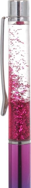 Ручка кулькова подарункова з глітером фуксія 
