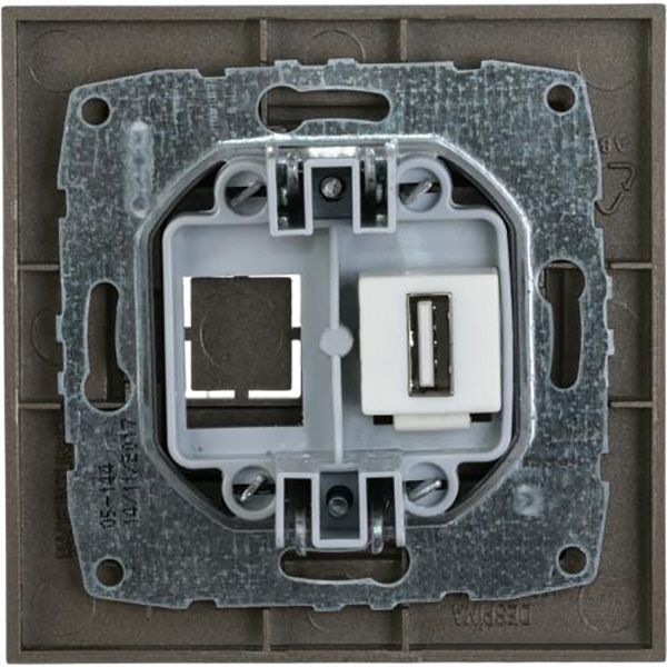 Розетка USB із заземленням Mono Despina без шторок без кришки бронзовий 102-232305-144
