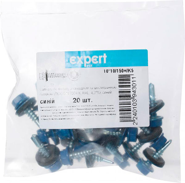 Саморез кровельный по металлу 4,8x19 мм 20 шт синий RAL 5010 RAL 5010Mme Expert Fix
