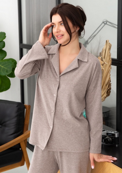 Футболка с длинным рукавом Roksana Vanessa р. 48 капучино №1532/16124 