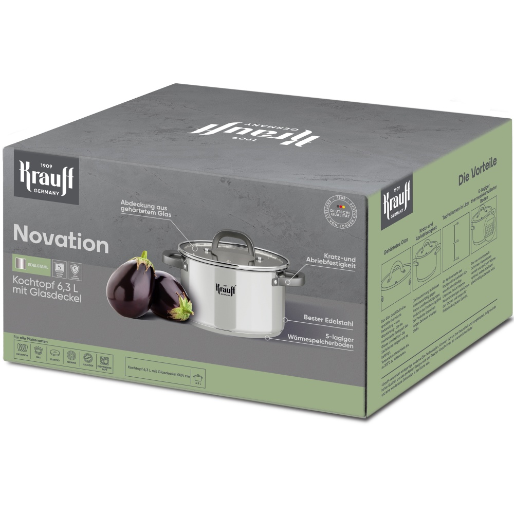 Кастрюля с крышкой Krauff Novation 6,3 л 26-303-011