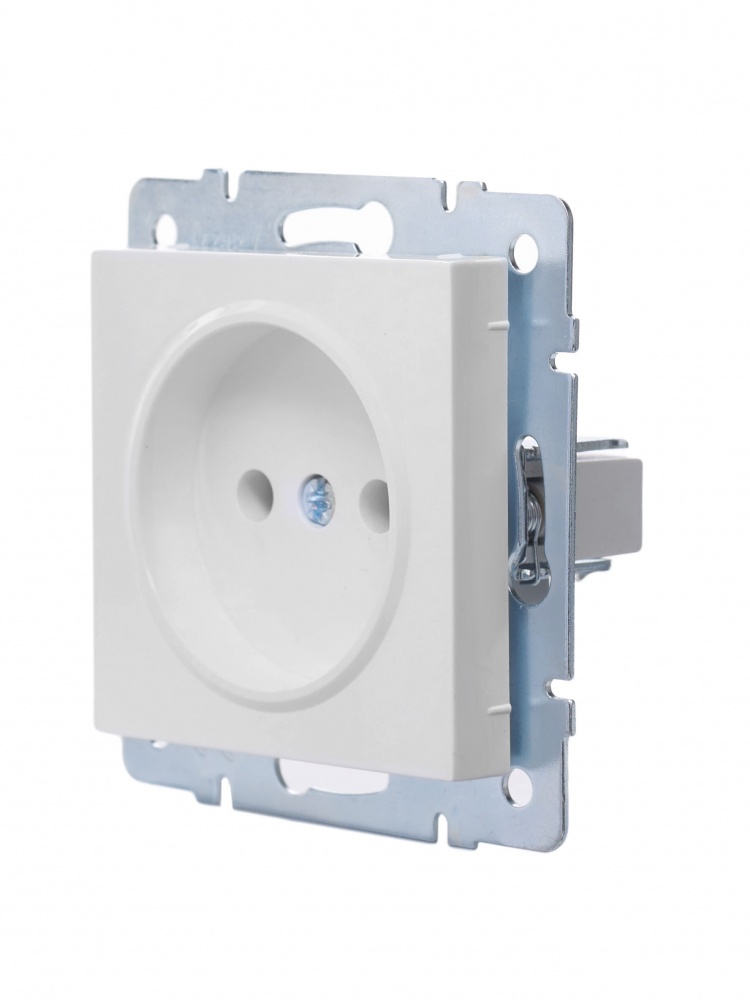 Розетка 1 без заземлення Lezard Vesna IP20 білий 742-0288-121B