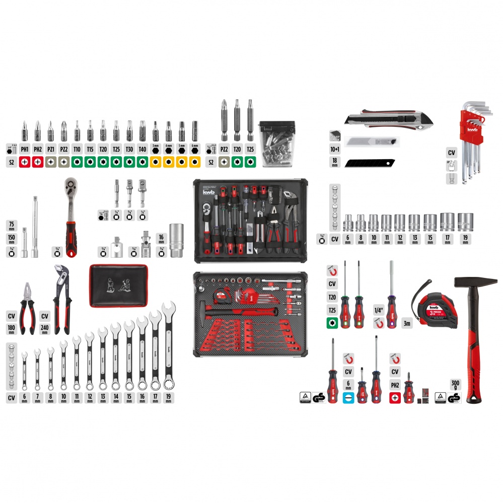 Набор ручного инструмента KWB кейС 80 шт. 370660