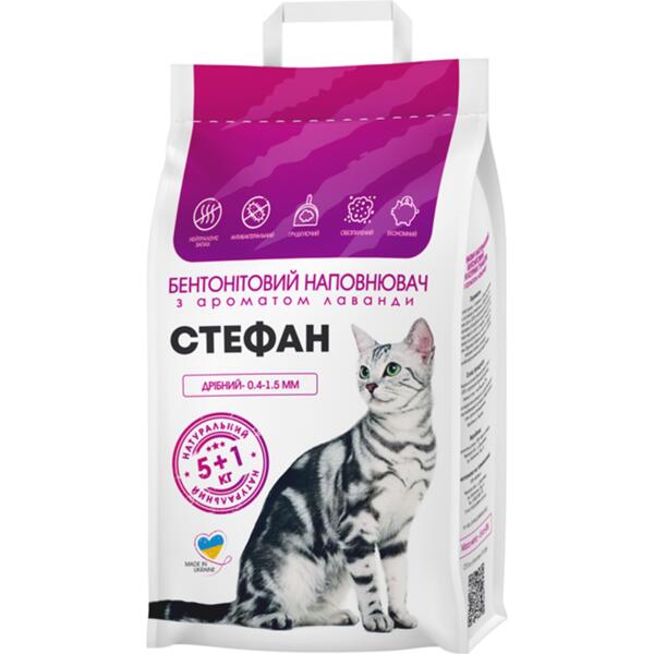 Наповнювач бентонітовий Стефан міні 0,4х1,5 мм рожевий 6 кг