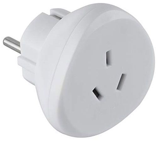 Адаптер туристический Electraline Australia to Europe с заземлением 1 гн. белый 70060