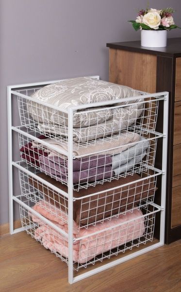 Стелаж з висувними кошиками 500х500х690 мм білий