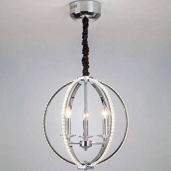 Люстра подвесная Strotskis Atlas пульт ДУ LED 28 Вт 3x60 Вт E14 хром 426/3 