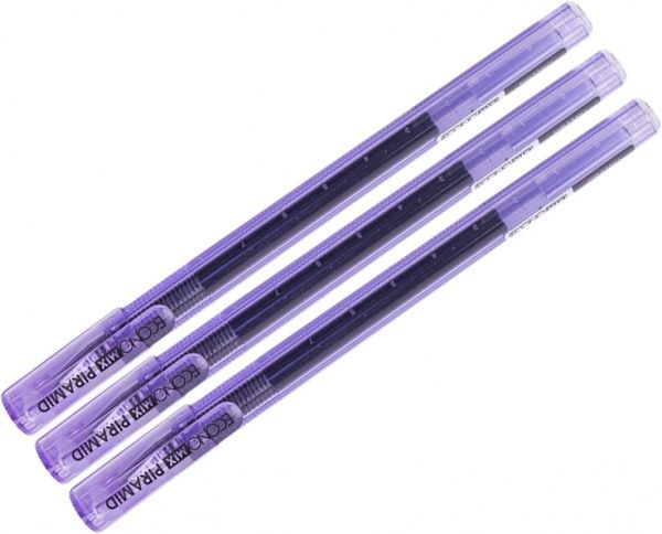 Набор ручек гелевых Economix Piramid E12176 3 шт. фиолетовые 