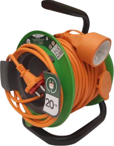 Удлинитель на катушке Electraline без заземления 1 гн. зеленый 20 м 49051 