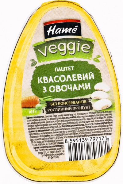 Паштет Hame Фасолевый с овощами 105 г 