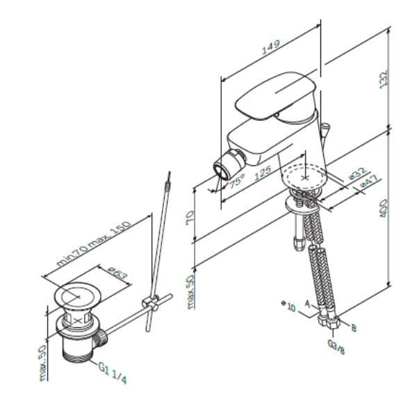 Смеситель для биде AM.PM F71A83100 Spirit V2.1