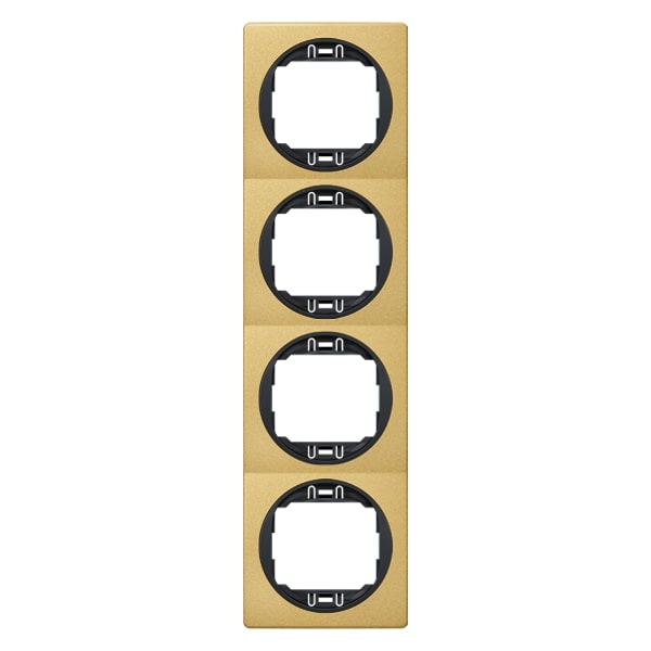 Рамка четырехместная Aling-Conel Eon вертикальная золотой/черный E6714.GE