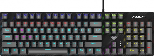 Клавіатура ігрова Aula S2022 (6948391240527) Mechanical keycap KRGD blue EN/UA black 