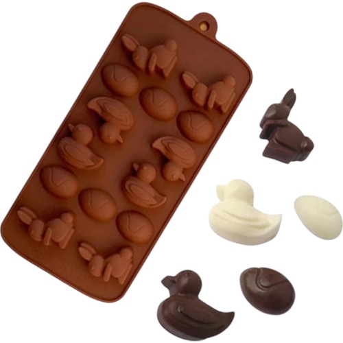 Форма для конфет Smart Kitchen by Flamberg Easter на 14 шт. Peach&Brown 21.5х10.5х1.5 см коричневый