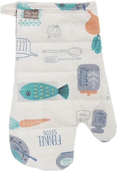 Прихватка-рукавиця Fish 30x15 см білий із принтом La Nuit 