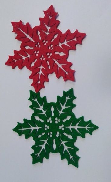 Декоративное изделие Пуансеттия 13 см 4 шт. 125148 Діамантові ручки