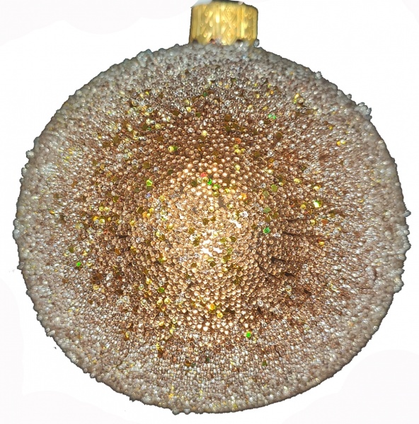 Куля новорічна 80 мм шампань 9350-91