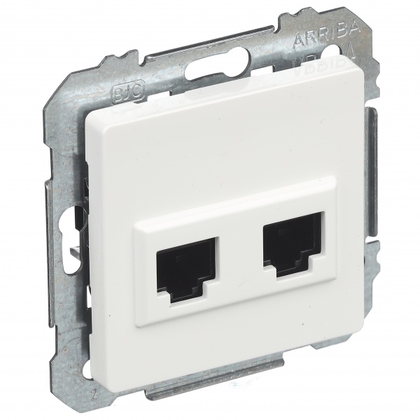 Розетка комп’ютерна подвійна Siemens Line IP20 полярно-білий 5TG20782WH02