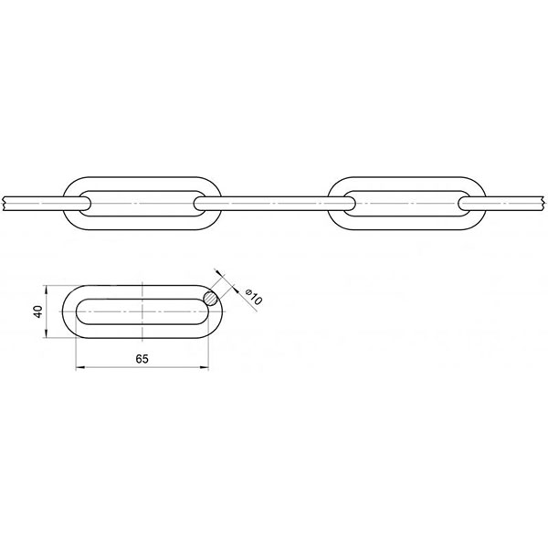 Цепь длиннозвеньевая 10 мм 1 м оцинкованная