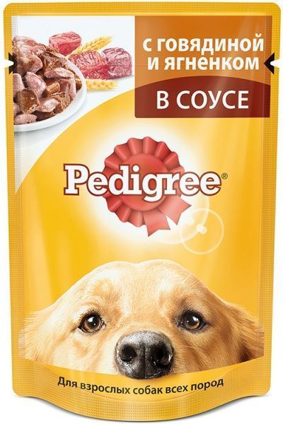 Консерва Pedigree для собак 100 г з яловичиною та ягням