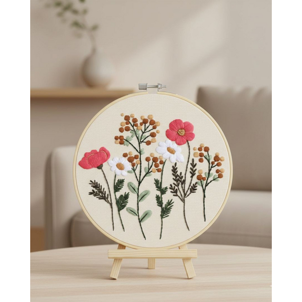Набір для вишивання гладдю Польові квіти 20 см EMBR007