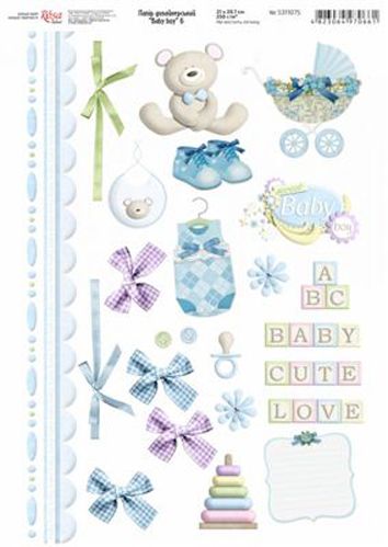 Бумага для дизайна Вaby boy 6 односторонняя А4 250 г/м² Rosa Talent