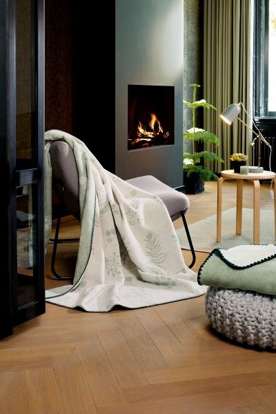 Плед Whisper 150x200 см зелений/світло-сірий Wohndecke 