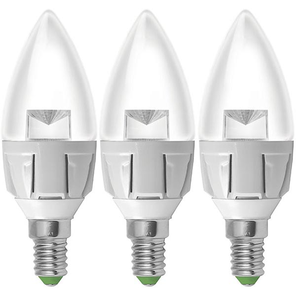 Лампа LED Eurolamp Candle 6 Вт E14 3000K прозрачная 3 шт