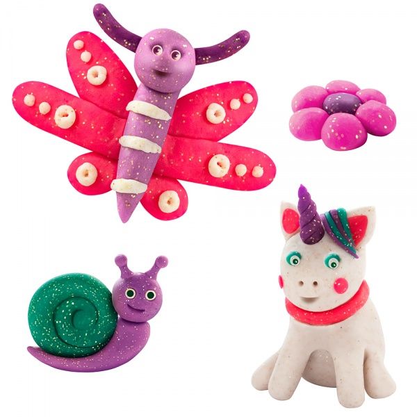 Тісто-пластилін Genio Kids 4 кольори з блискітками TA2000