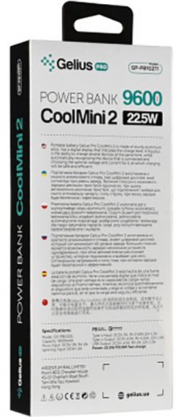Внешний аккумулятор (Powerbank) Gelius Pro CoolMini 2 9600 m/Ah blue PD GP-PB10-211 