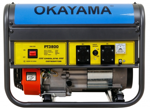 Електрогенераторна установка OKAYAMA 3,2 кВт / 3,5 кВт 230 В PT-3800 бензин — фото 1