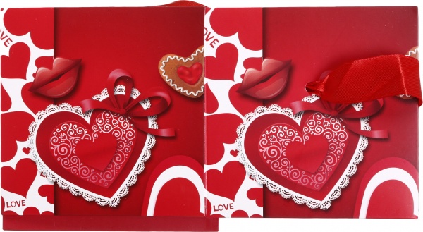 Коробка складная Цветы/сердца 10,8x10,8x10,8 см (EBXSS9850)
