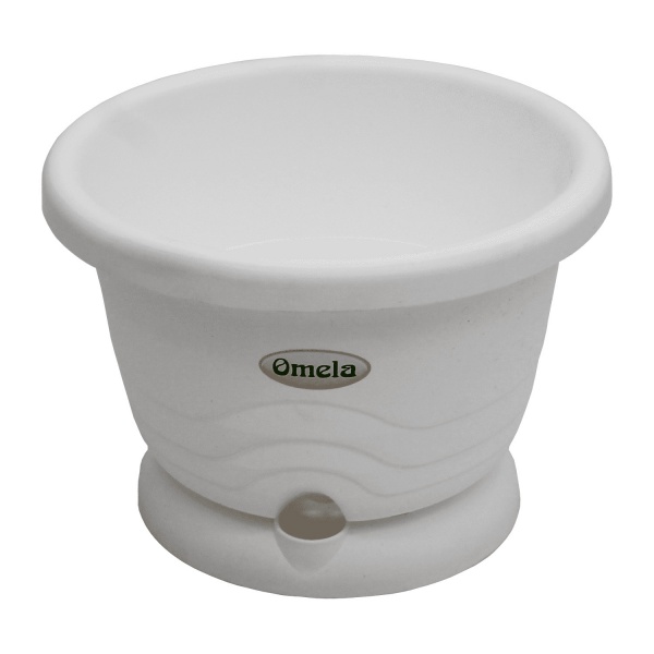 Горшок пластиковый Омела Пастель 2,6 л D 22 круглый белый 