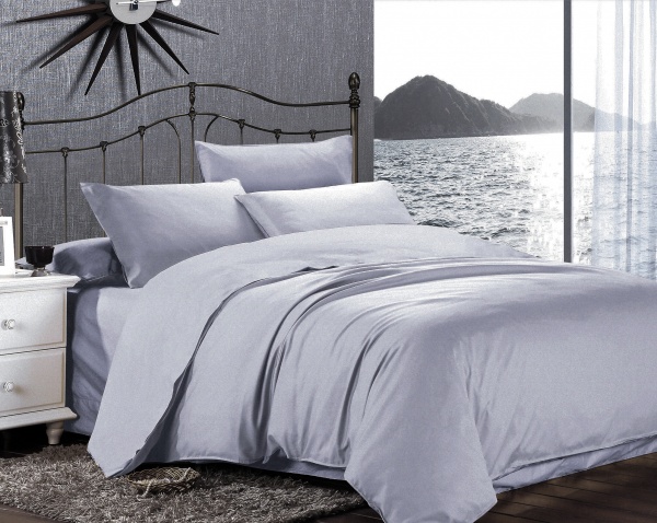 Комплект постільної білизни сімейний сіро-ліловий Homeline 
