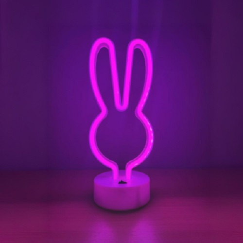 Ночник LED-NEON RABBIT розовый B-13