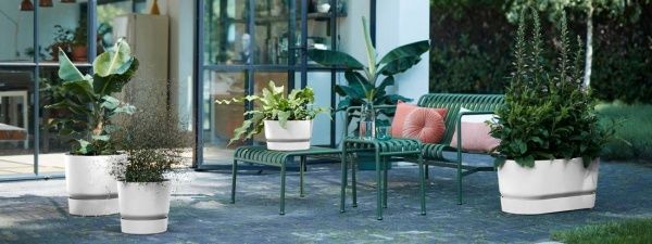 Вазон пластиковый Elho Greenville Bowl 33 см круглый 11,6 л белый (332266) 