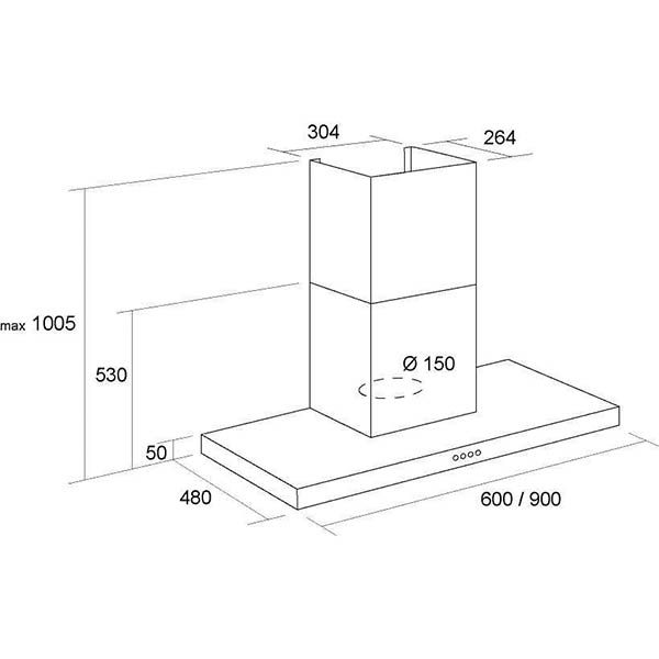 Витяжка Pyramida HEF 22 H black 60 см