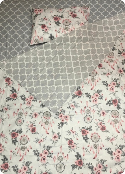 Комплект постільної білизни Ловець снів 1,5 біло-рожевий UP! (Underprice) 