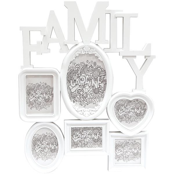 Фоторамка Коллаж Семья 6 шт белая