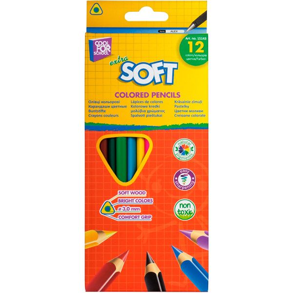 Карандаши цветные Extra Soft CF15143 12 шт. Cool For School