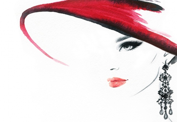 Репродукция Красная шляпа 35x50 см Арт Фемелі 