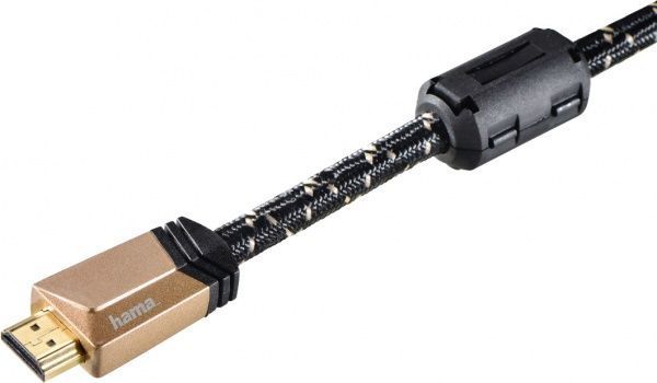 Кабель Hama HDMI 1.5 м черно-коричневый (00122210) Premium High Speed AM/AM