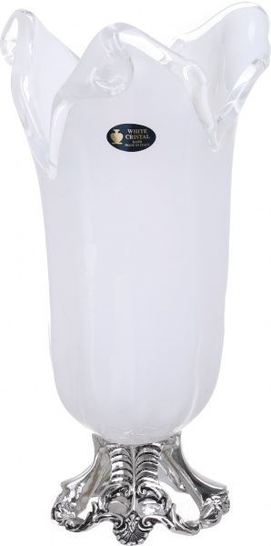 Ваза стеклянная белая Tulipano 21x21x44 см White cristal