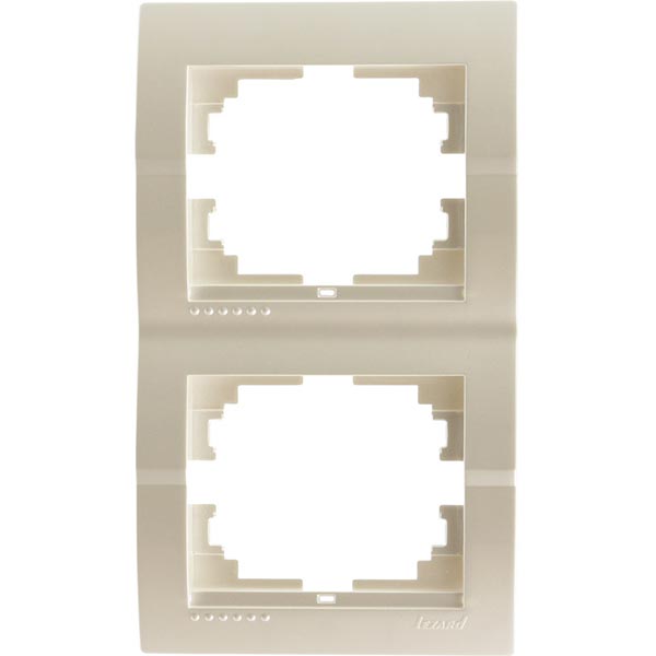 Рамка двухместная Lezard DERIY вертикальная жемчужно-белый 702-3000-152