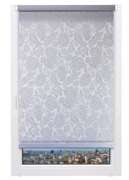 Ролета мини Delfa Роза 48x170 см белая 