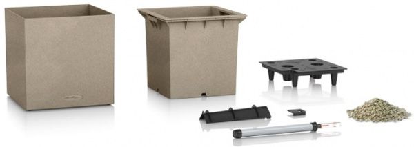 Вазон декоративный Lechuza Canto Square 30 квадратный 3л светло-бежевый (13701) 