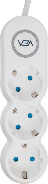 Удлинитель VEA VE2S3SWGR с заземлением 3 гн. белый 5 м 233105 