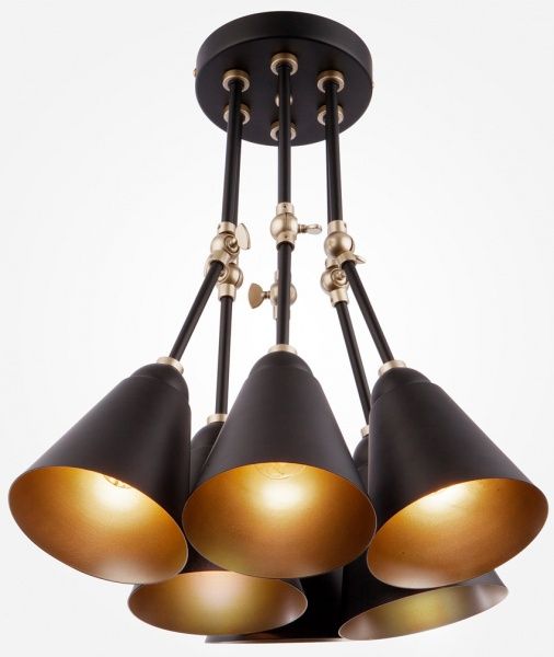 Люстра потолочная Strotskis Nigella 6x60 Вт E27 черный/золото 70052/6 
