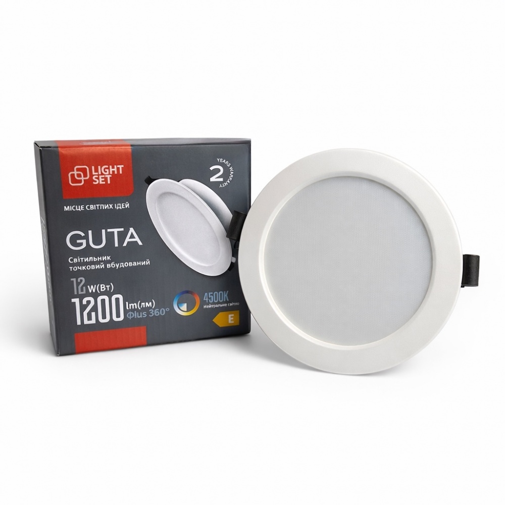Світильник світлодіодний вбудовуваний LIGHT SET GUTA LED 12R 12 Вт 4500 К білий